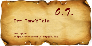 Orr Tanázia névjegykártya